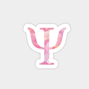 Pink Psi Watercolor Letter Sticker